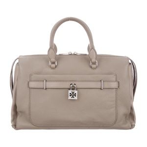 Tory Burch padlock grey satchel